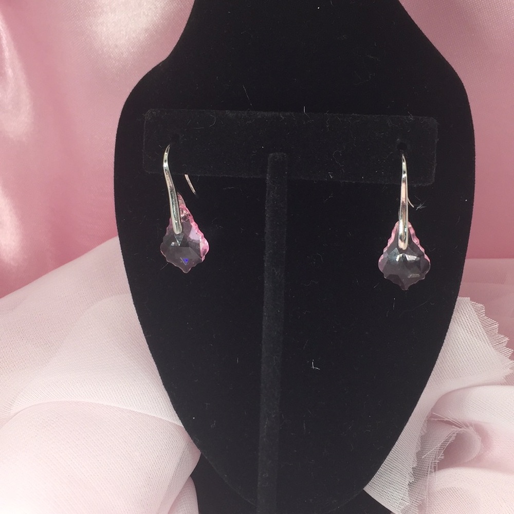 Pink Dangle Pierced Earrings